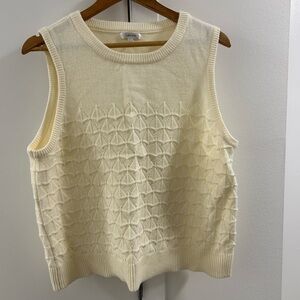 Cream Beaded Knit Sweater Vest